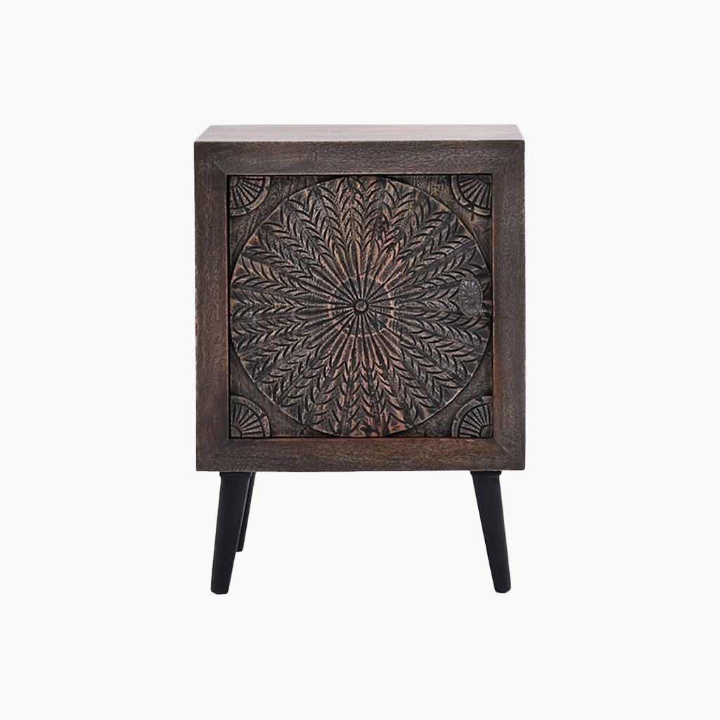 Sutton Handcarved Wooden Side Table