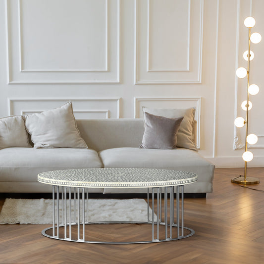Equilibrium Bone Inlay Round Coffee Table