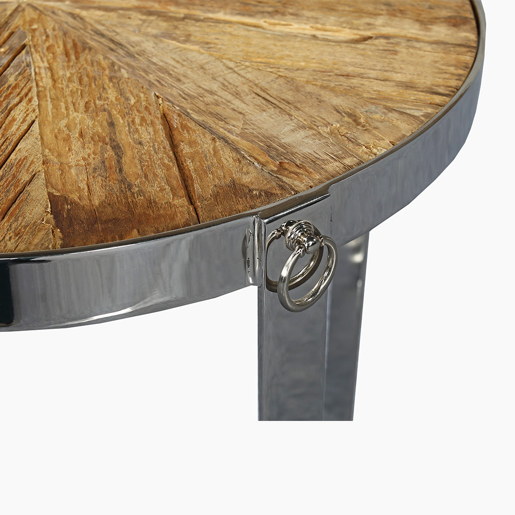 Rustica Wooden Round Side Table