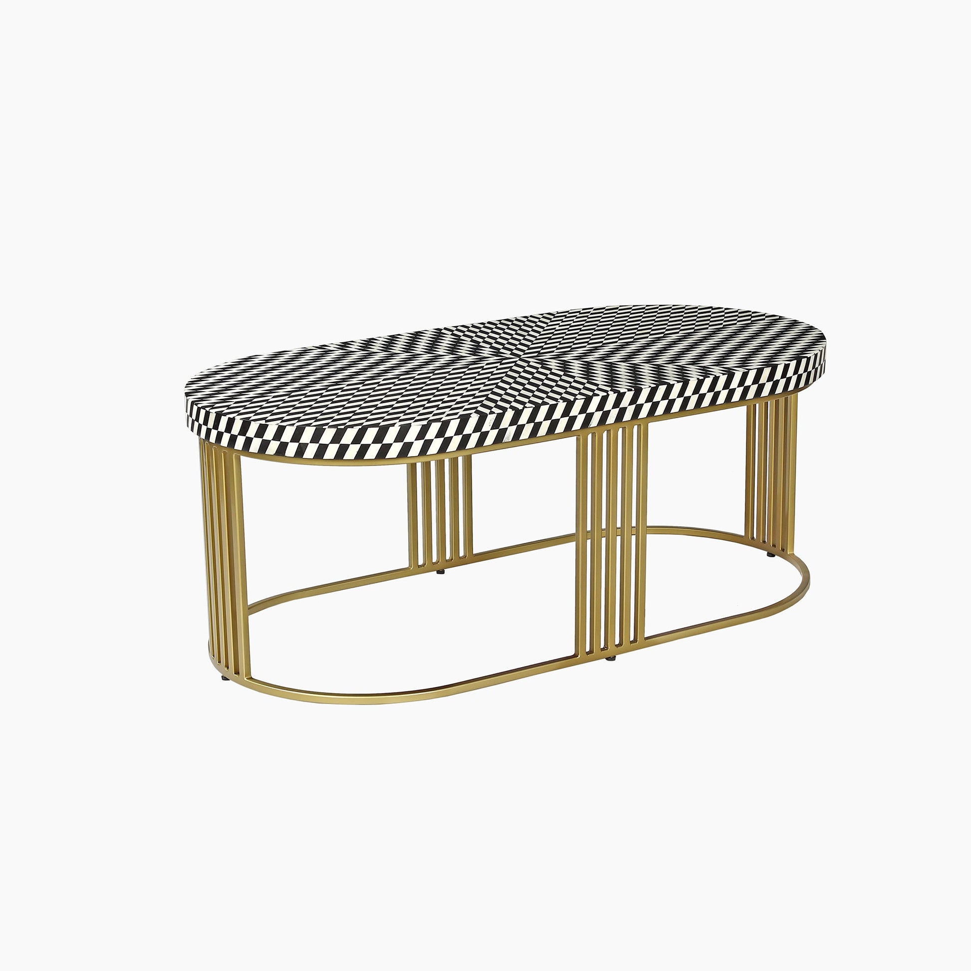 Reverie Bone Inlay Oval Coffee Table