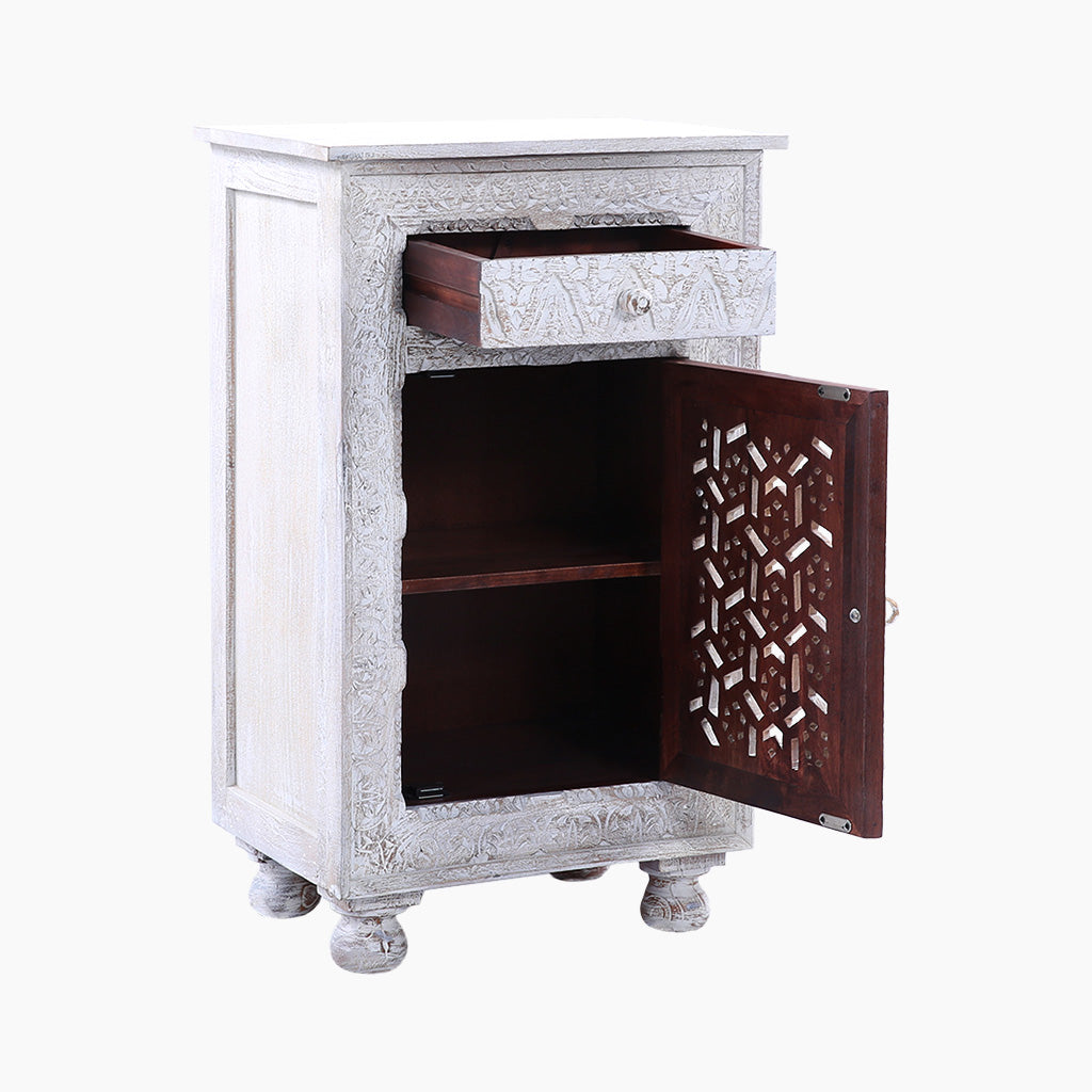 Porter Floral Karving Wooden Side Table