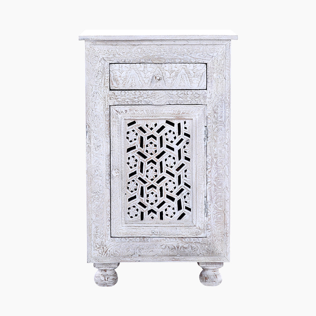 Porter Floral Karving Wooden Side Table
