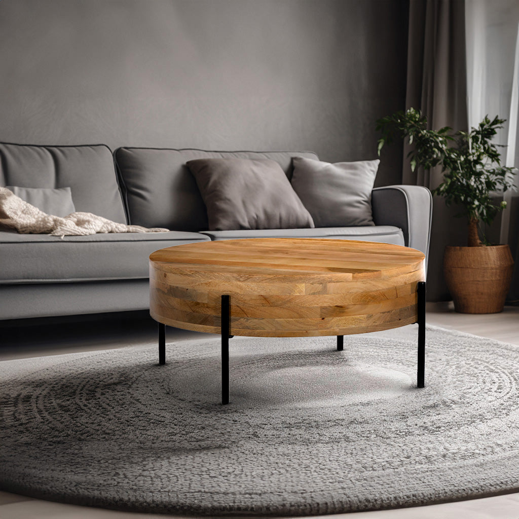 Adler Wooden Round Coffee Table
