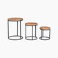 Ensemble Wooden 3x Round Side Tables
