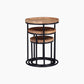 Ensemble Wooden 3x Round Side Tables