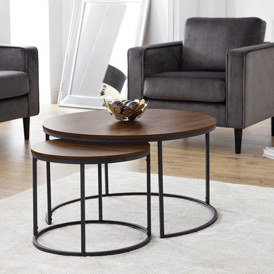 Cameroon Round Nesting Coffee Tables