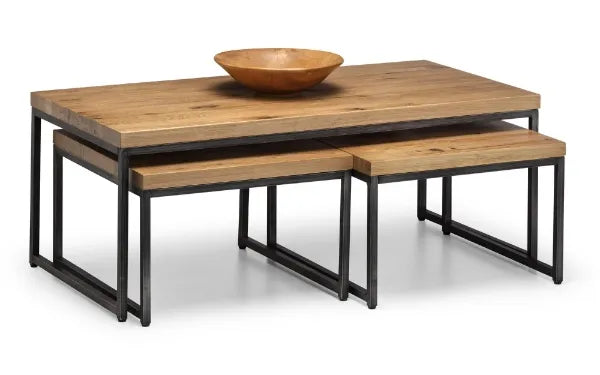 Mikeno Oak Nesting Coffee Tables