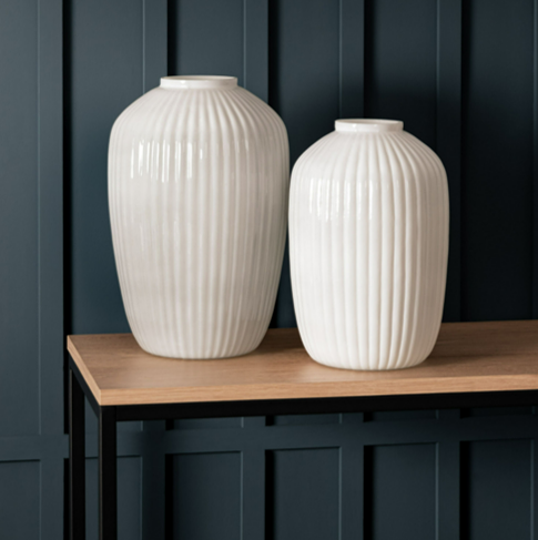 Medium White Ceramic Vase