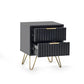 Gable Black & Golden Side Table With Storage