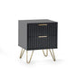 Gable Black & Golden Side Table With Storage