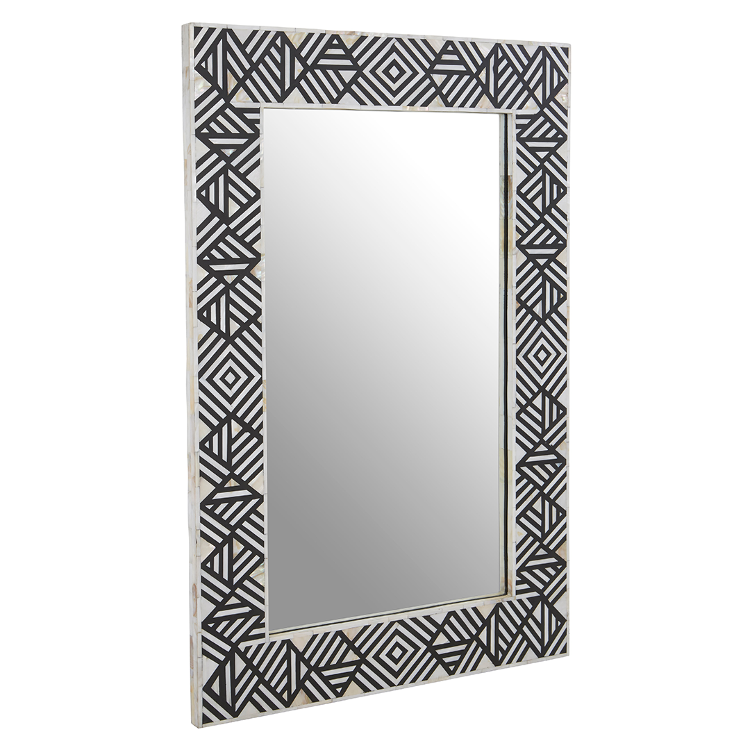 Chevron Rectangle Black & White Mirror