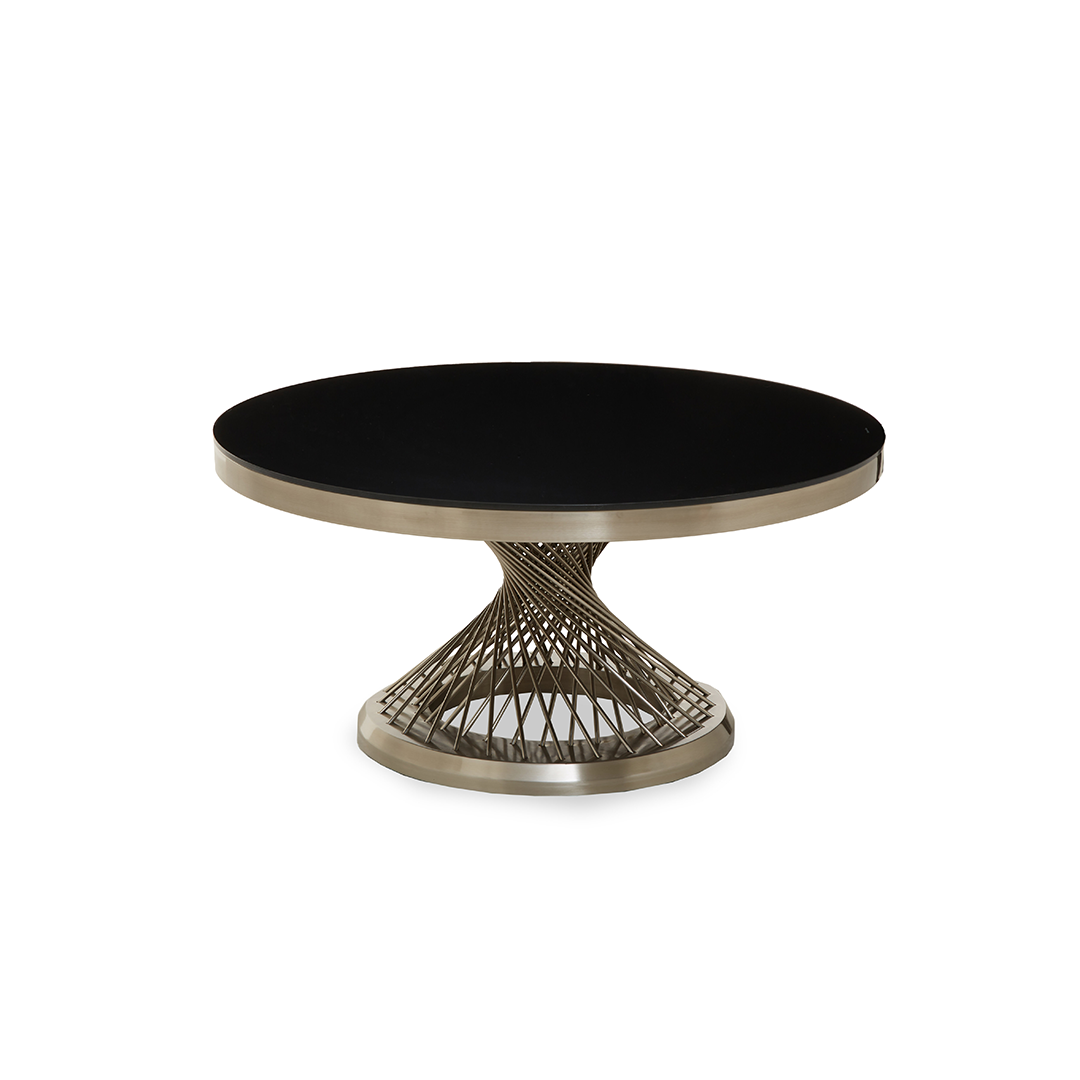 Sunflora Black & Silver Round Coffee Table