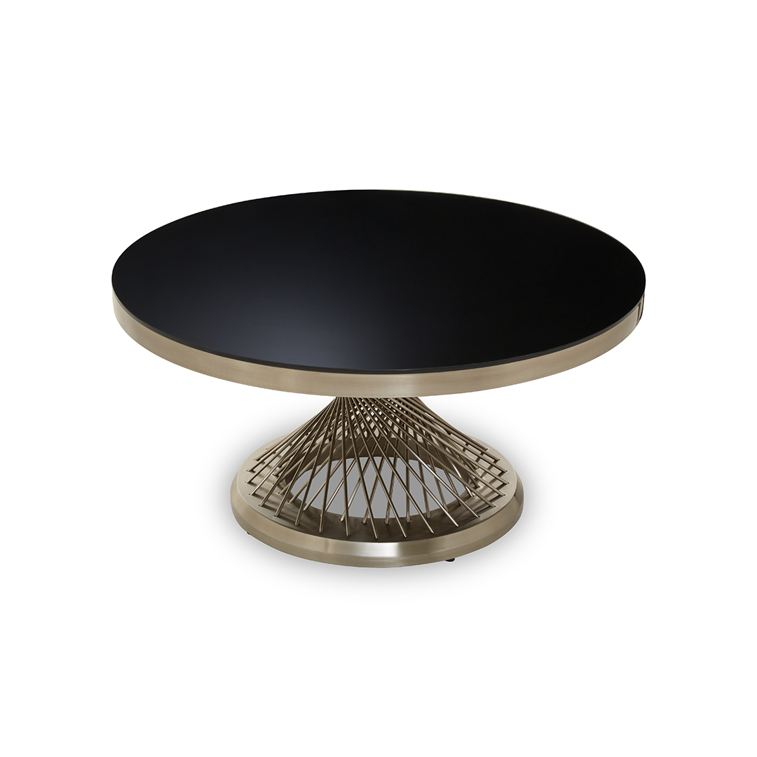 Sunflora Black & Silver Round Coffee Table