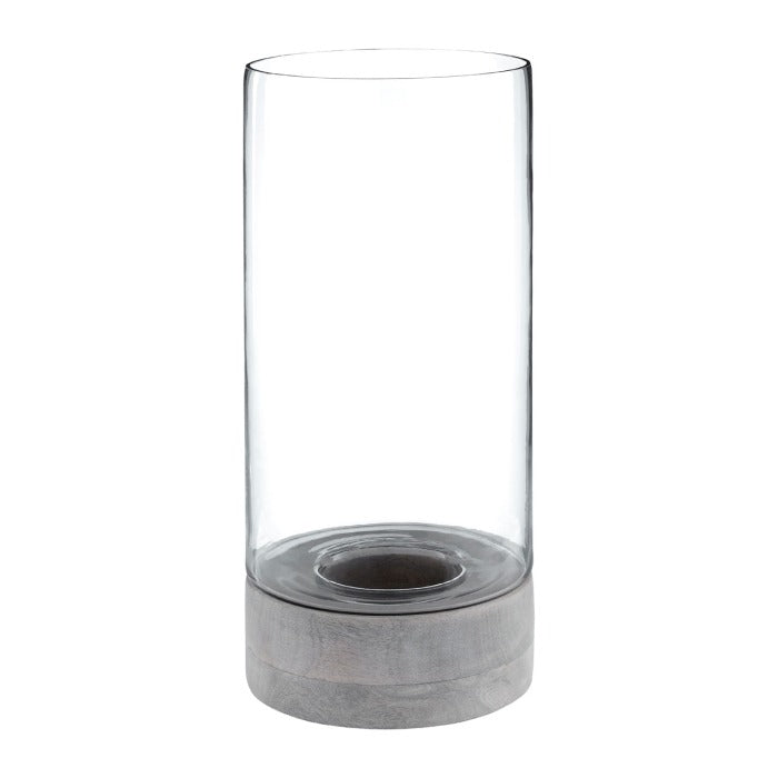 Small Grey Hurricane Candle Holder