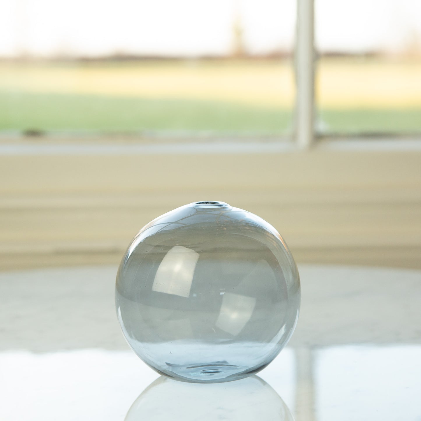 Small Grey Glass Vase 10cm