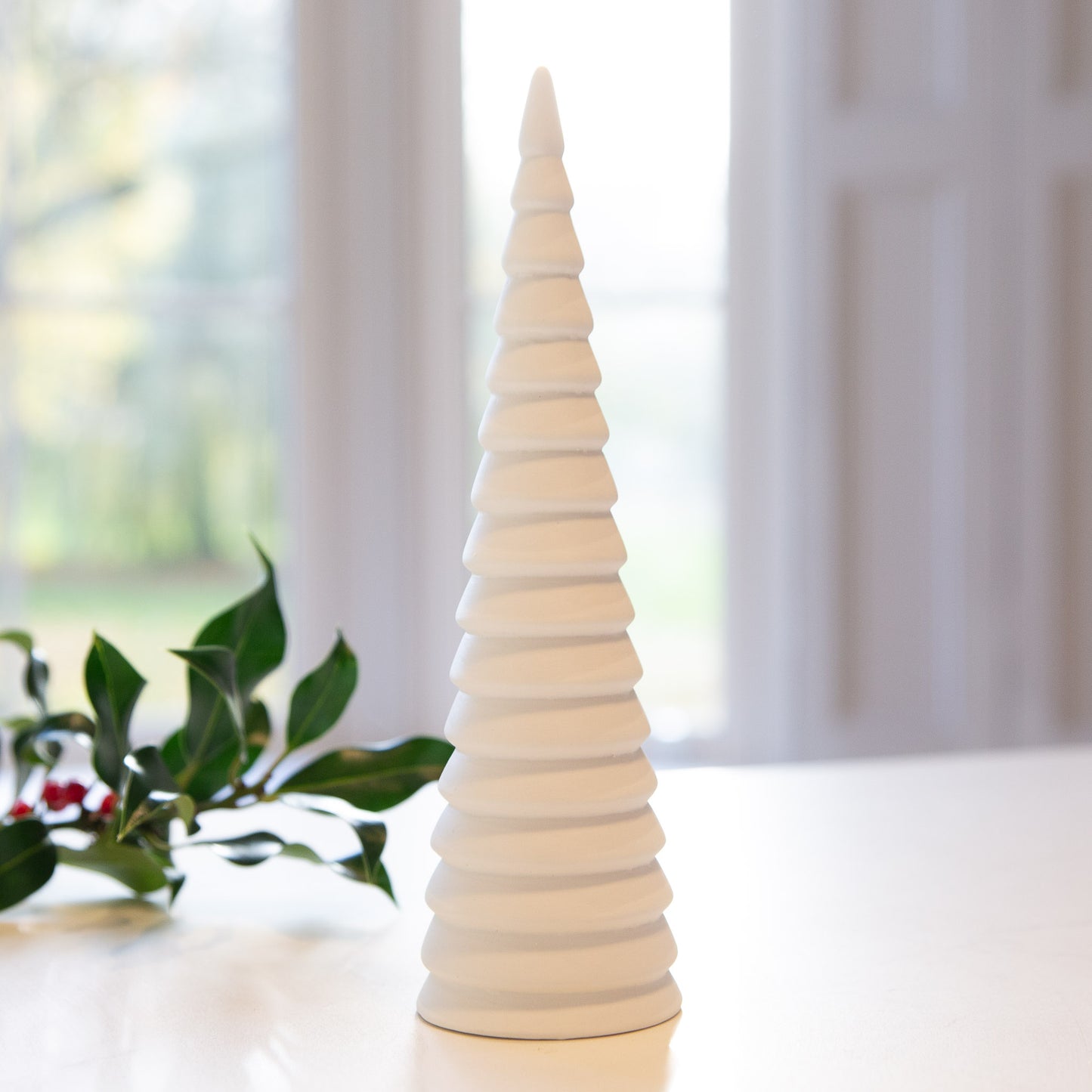 White Ceramic Christmas Tree Decoration 26cm