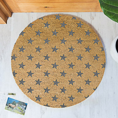Grey Star Circle Doormat 70x70cm