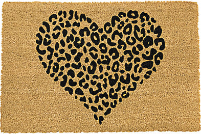 Leopard Heart Doormat 60x40cm