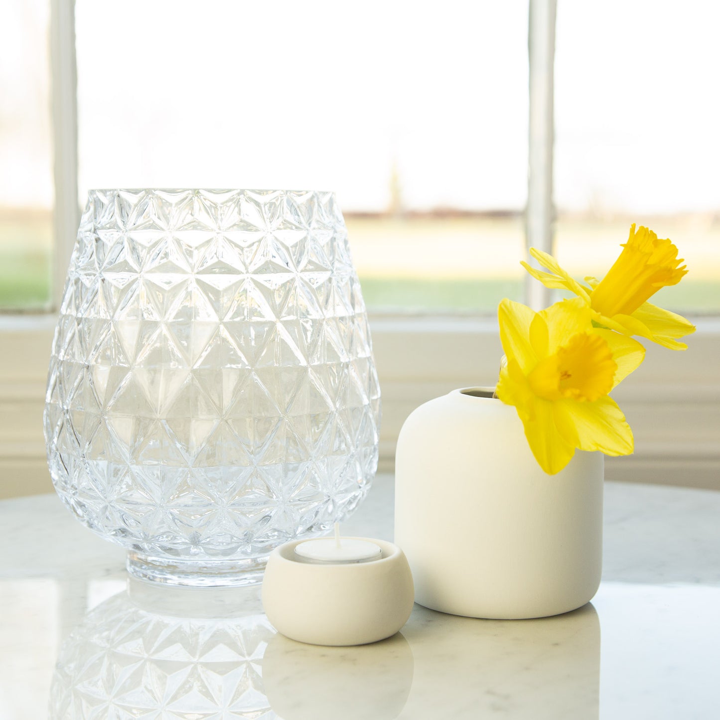 Cut Glass Effect Vase 23cm