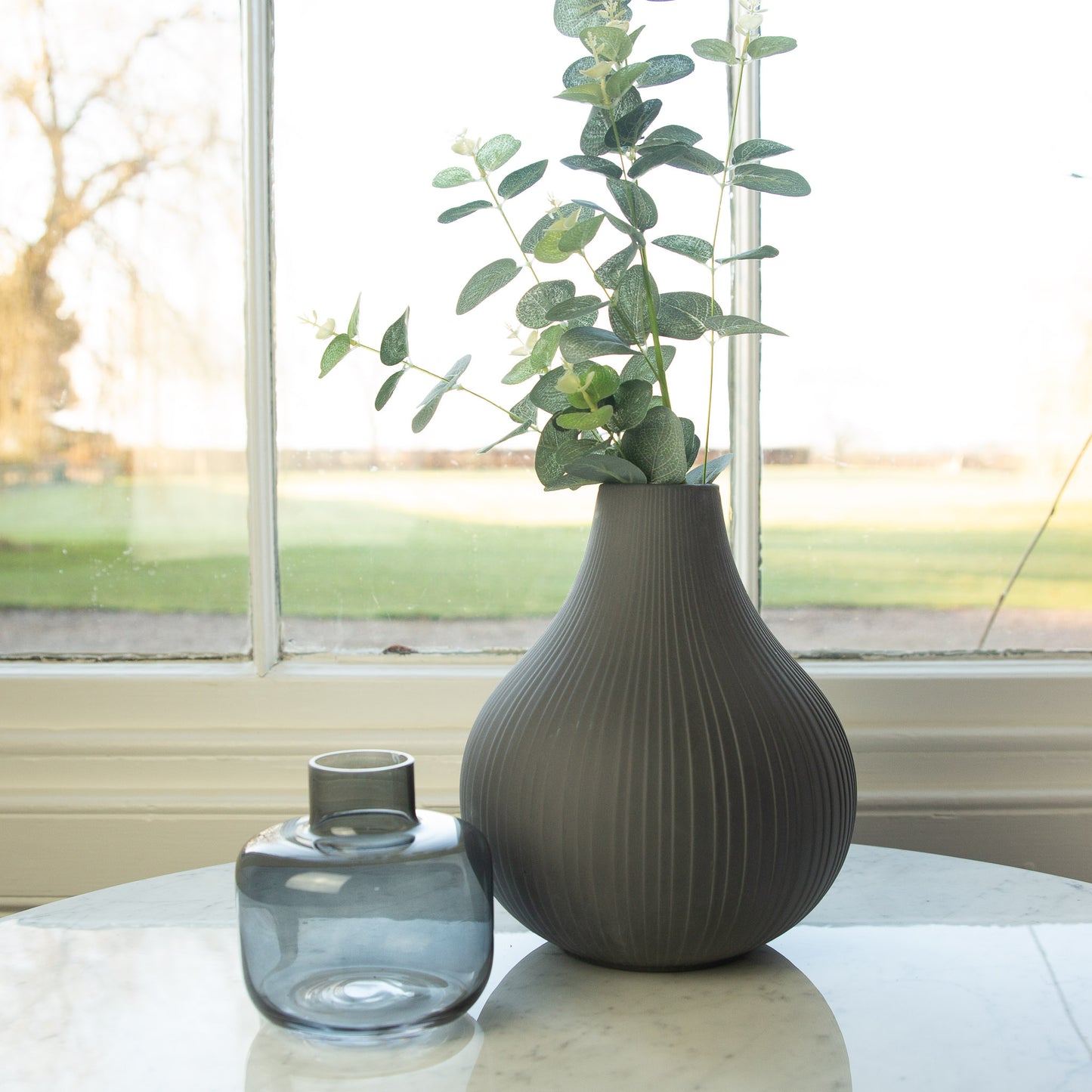 Large Grey Ceramic Vase 21cm