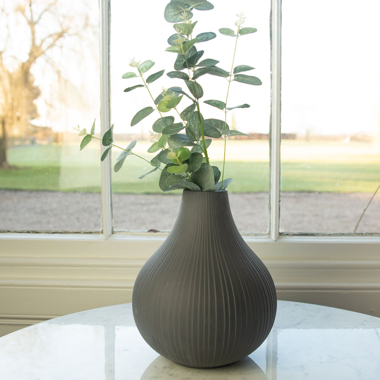 Large Grey Ceramic Vase 21cm