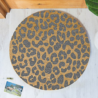 Leopard Circle Dormat 70x70cm