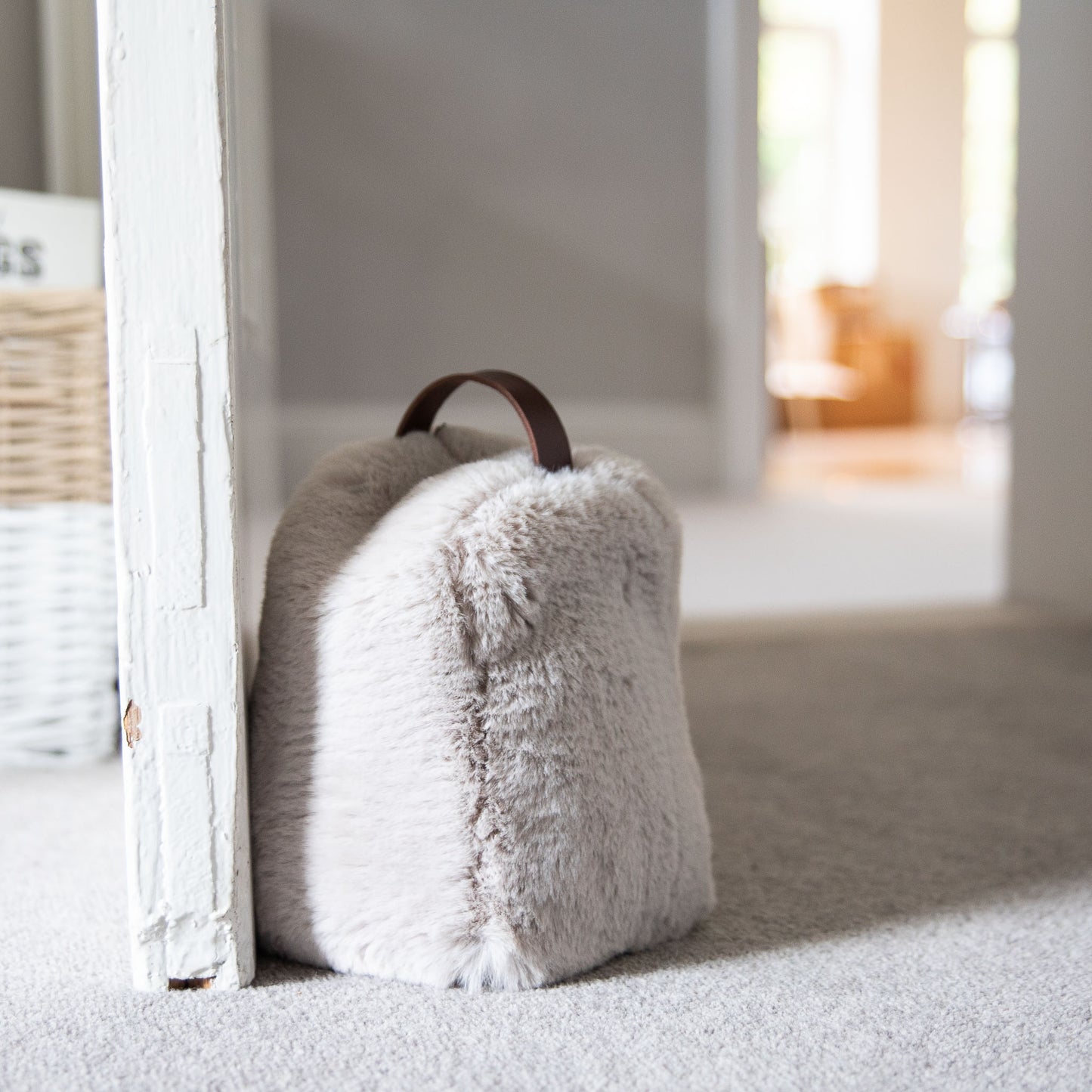 Greige Luxury Fur Grey Doorstop