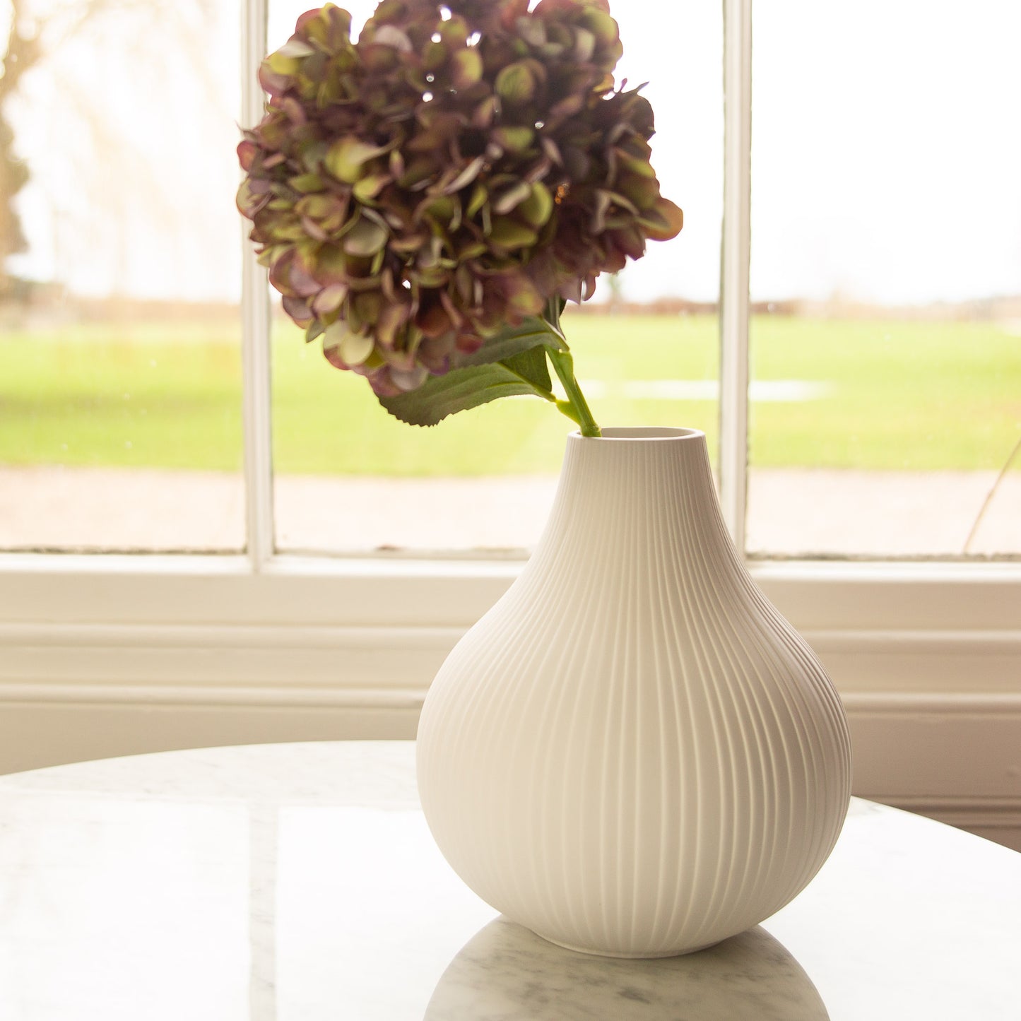 Large White Ceramic Vase 21cm