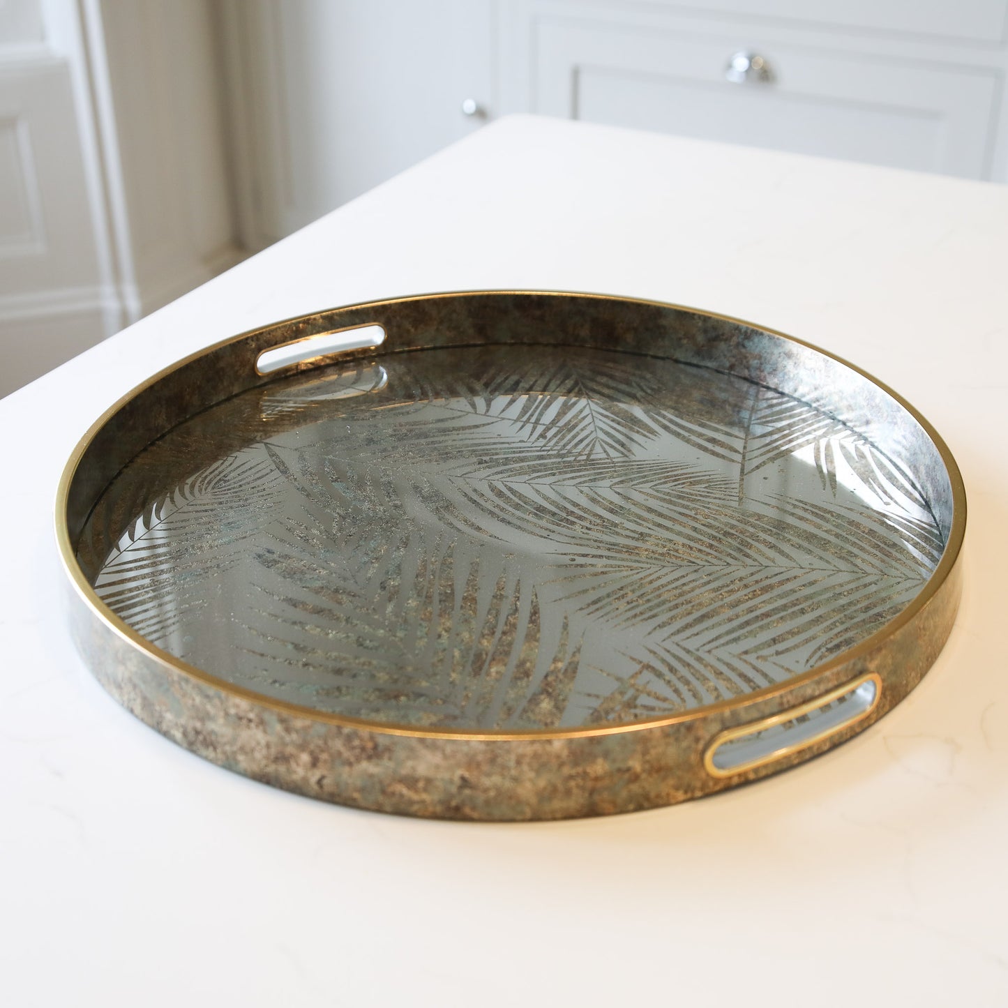 Gold Leaf Mirror Tray