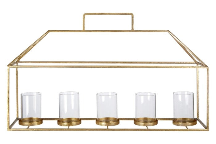 Statement Stainless Steel Candle Holder with a Gold Finish