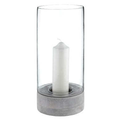 Small Grey Hurricane Candle Holder