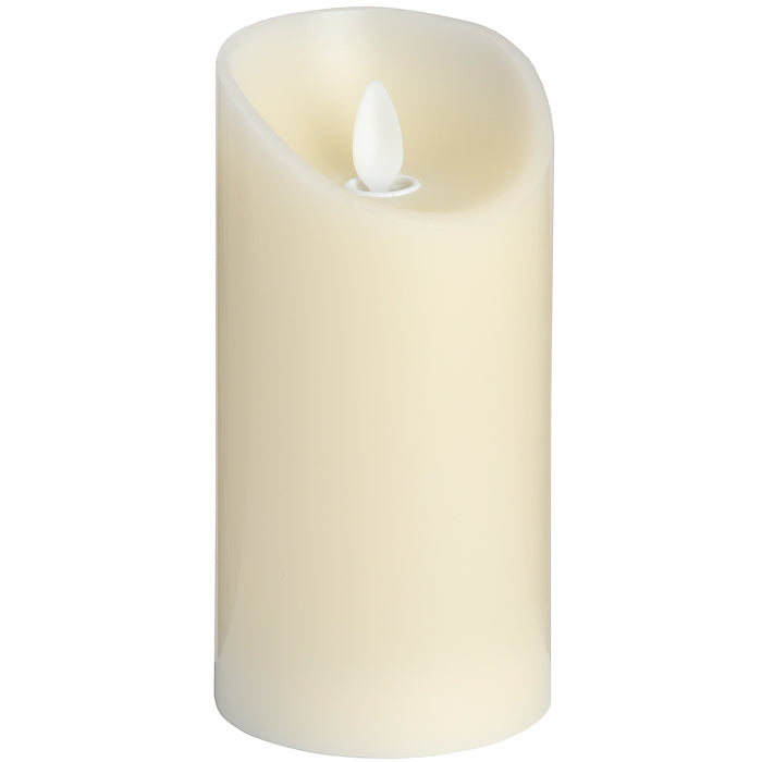 LED Flickering Flame Real Wax Cream Candle 3x6 Inches