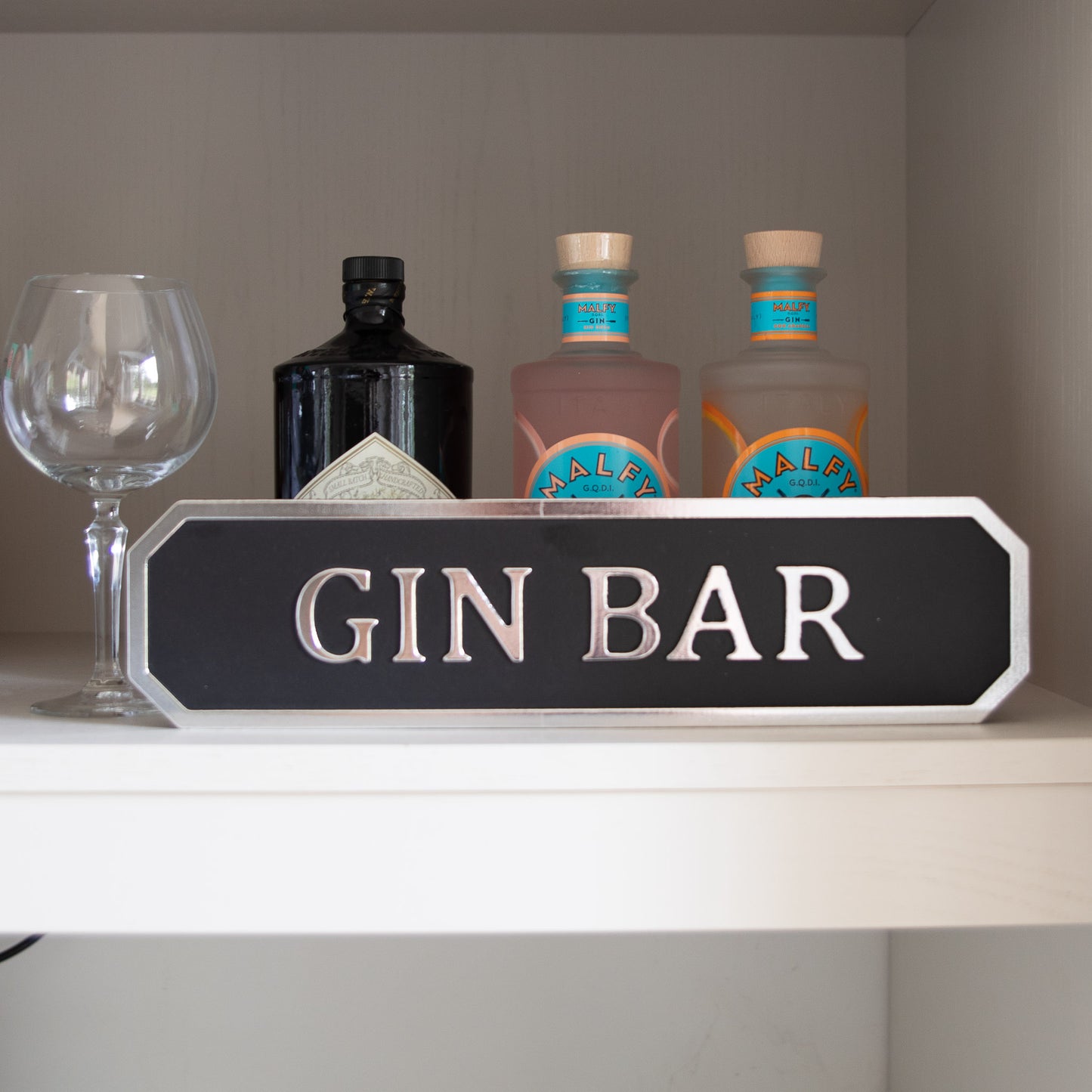 NEW Gin Bar Plaque - Silver Foil