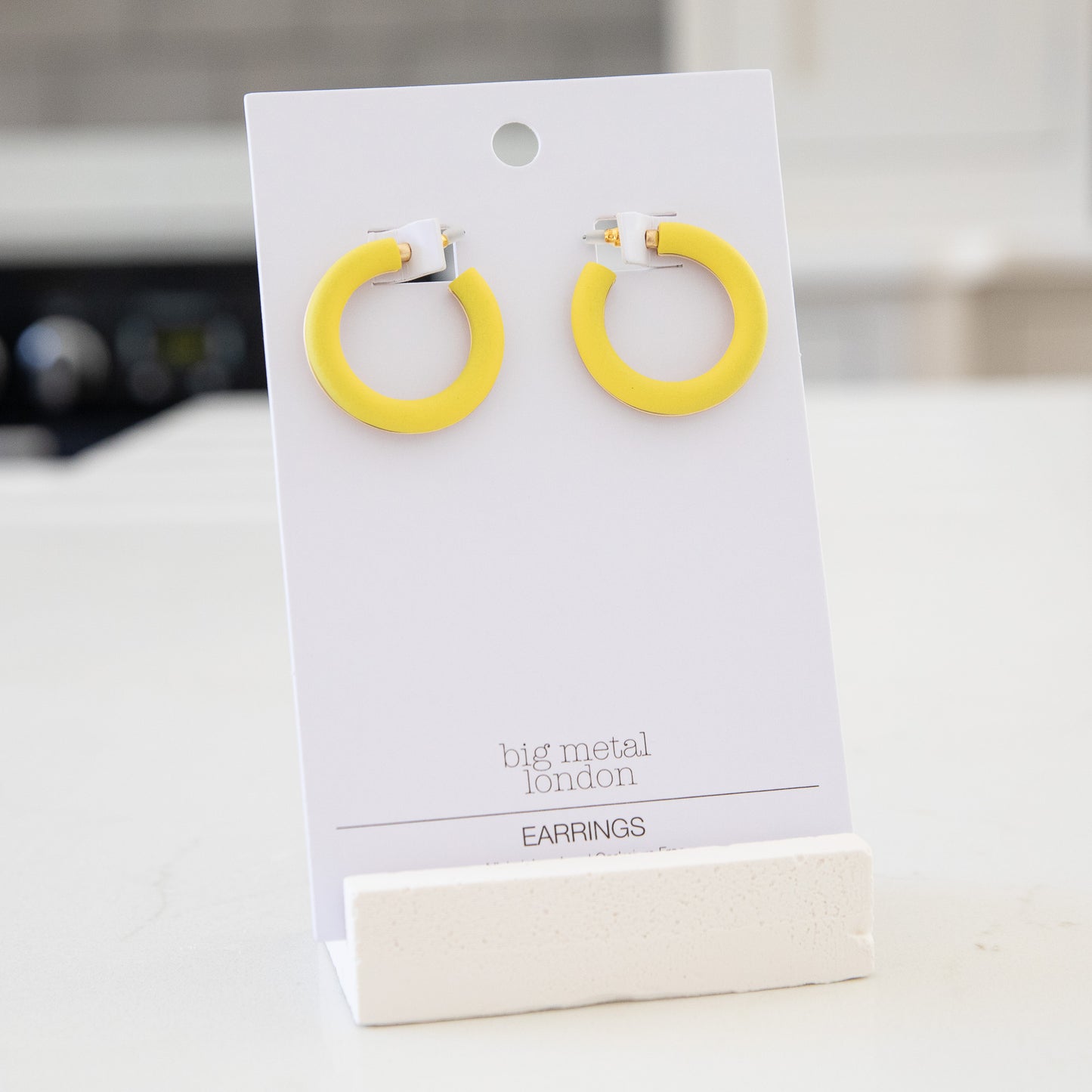 Yellow Reson Hoop Earrings