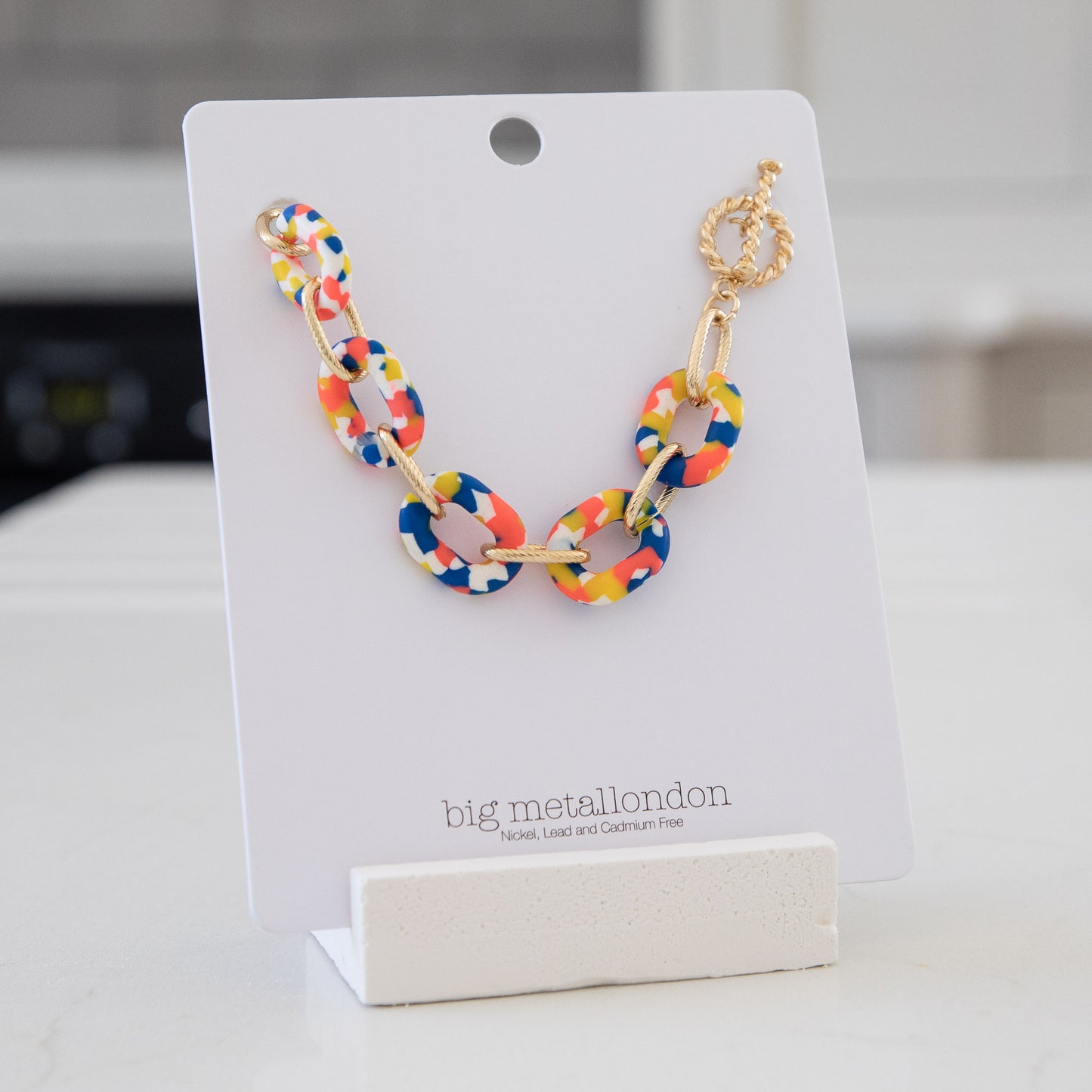 Amy Matte Resin Chain Necklace Multicoloured