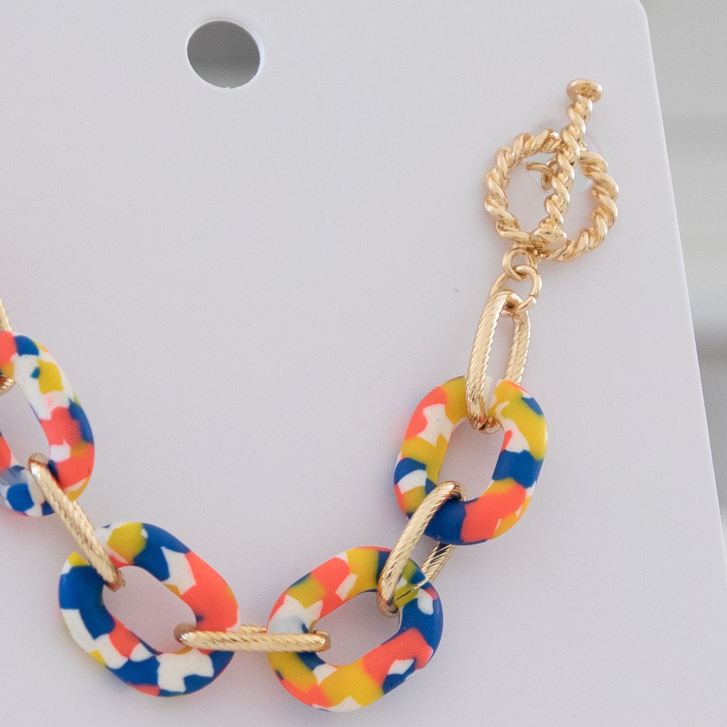 Amy Matte Resin Chain Necklace Multicoloured