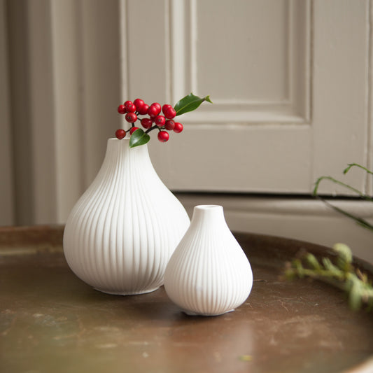 BUNDLE 2 White Ceramic Vases
