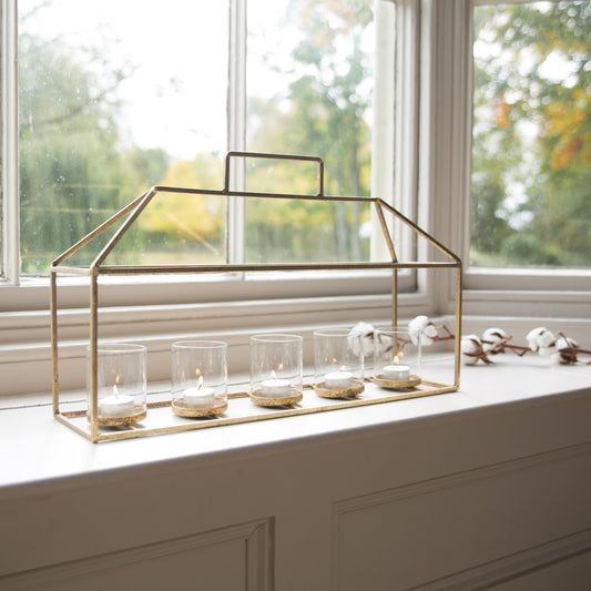 Statement Stainless Steel Candle Holder with a Gold Finish