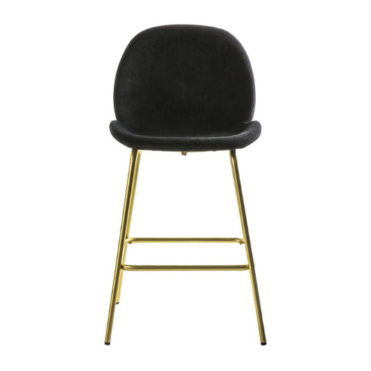 2 Black Velvet Bar Stools