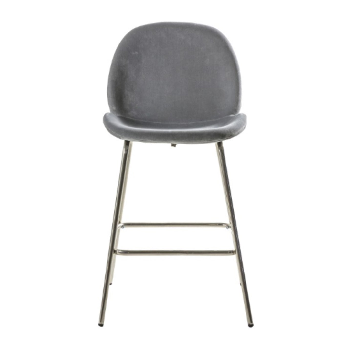 2 Light Grey Velvet Bar Stools