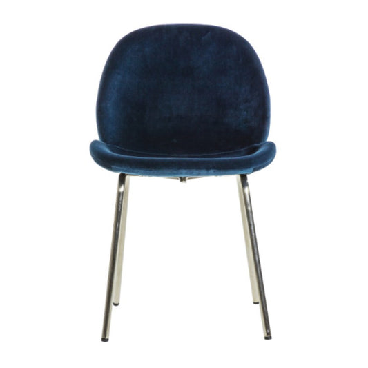 2 Petrol Blue Velvet Dining Chairs