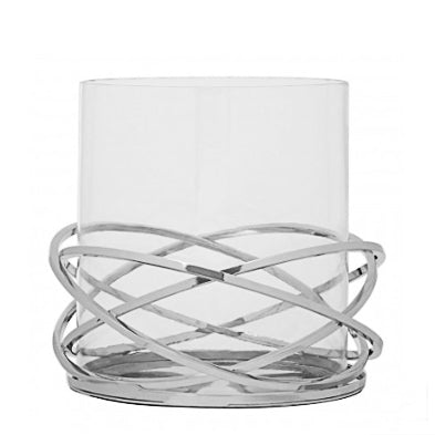 Silver Swirl Candle Holder 24cm
