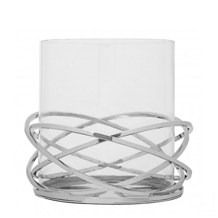 Silver Swirl Candle Holder 24cm