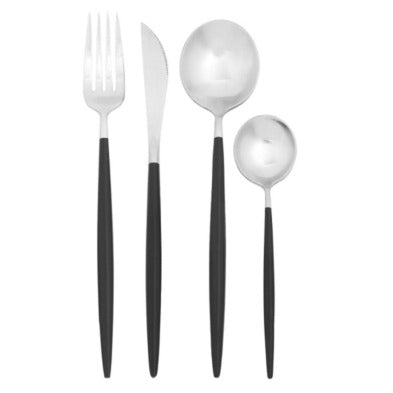 Black  and Silver Cutlery set