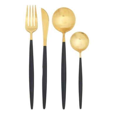 Black  and Gold Cutlery set