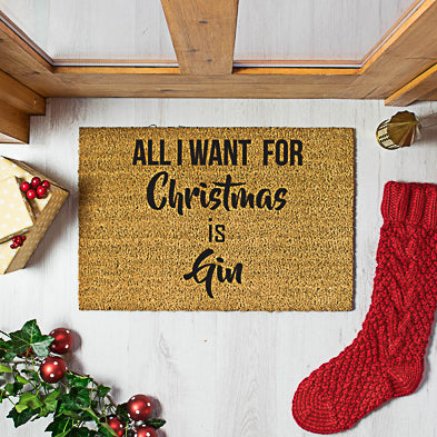 All I Want For Christmas Gin Doormat