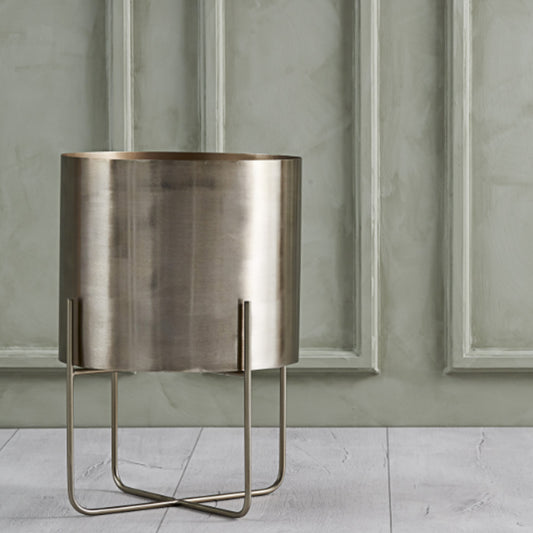 Extra Large Gold Planter on stand