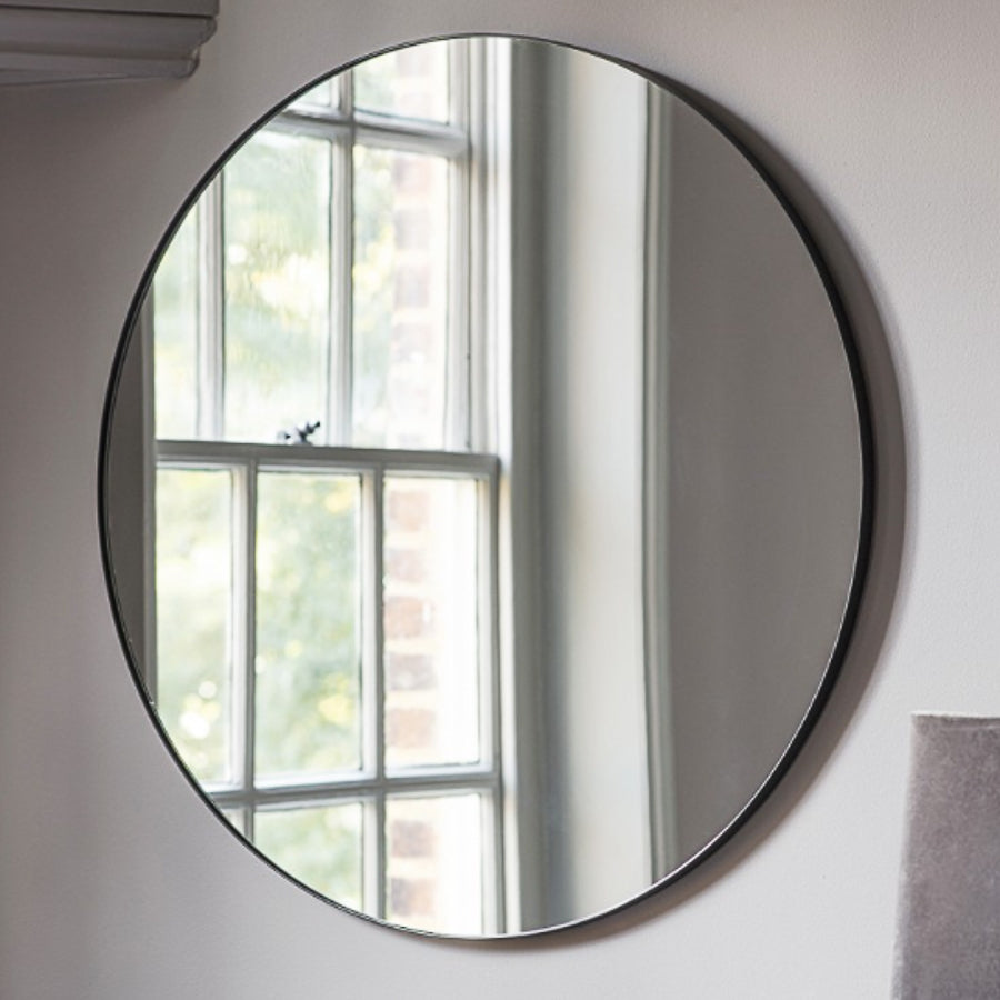 Round Black Frame Mirror