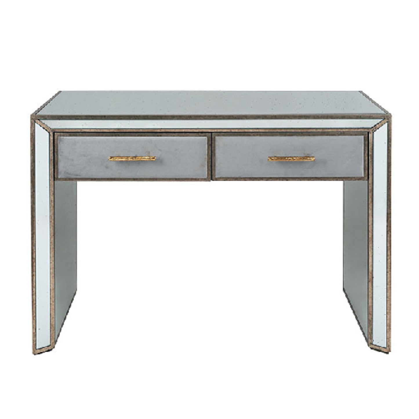 Brina Grey Velvet and Antique Effect Console Table
