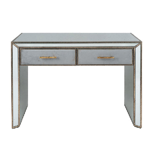 Brina Grey Velvet and Antique Effect Console Table